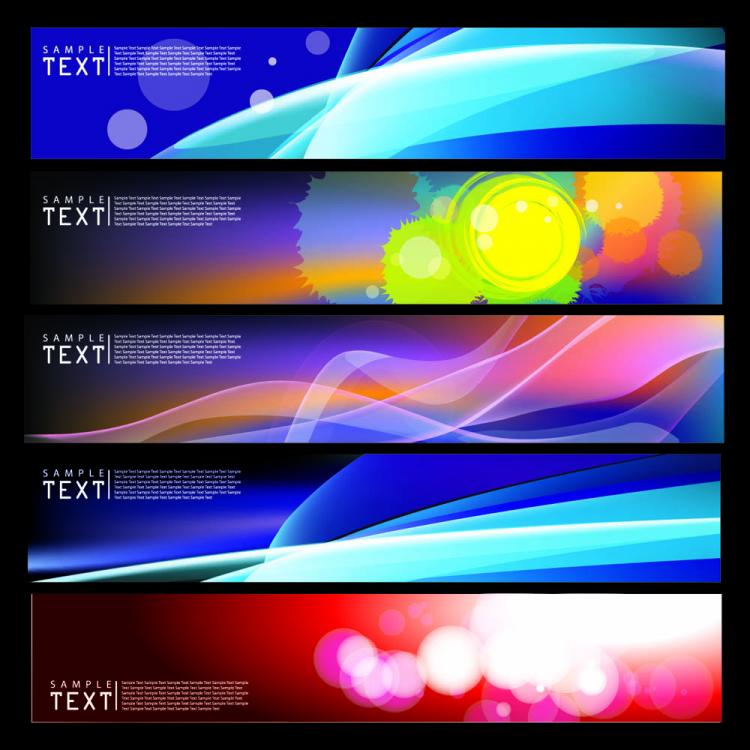 free vector Brilliant dynamic banners 02 vector
